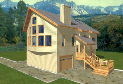 Lake Front House Plan #039-00237 Elevation Photo