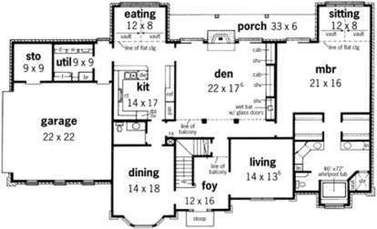 Floorplan 1 for House Plan #9035-00129