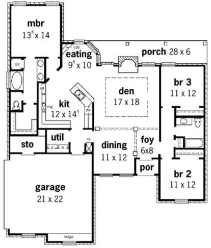 Floorplan 1 for House Plan #9035-00143