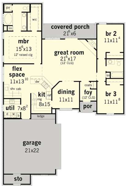 Floorplan 1 for House Plan #9035-00180