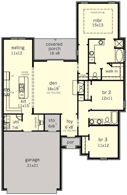 Floorplan 1 for House Plan #9035-00183