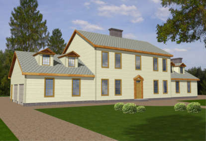 Colonial House Plan #039-00254 Elevation Photo
