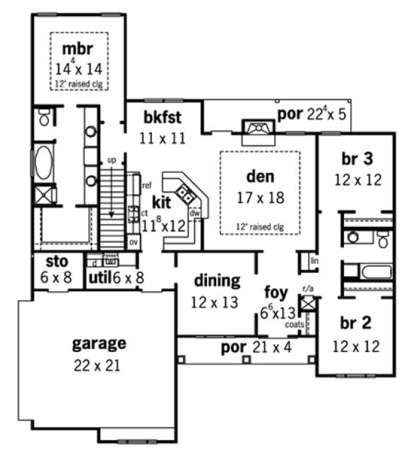 Floorplan 1 for House Plan #9035-00229