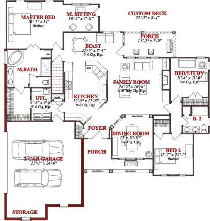 Floorplan 1 for House Plan #1070-00004