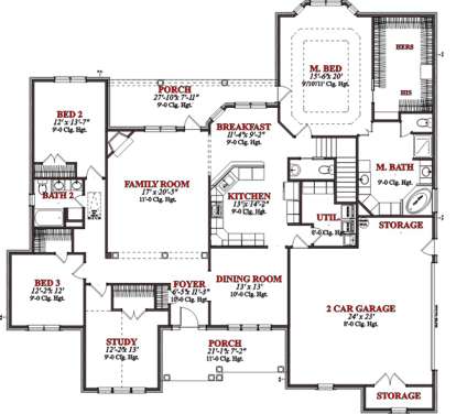 Floorplan 1 for House Plan #1070-00017