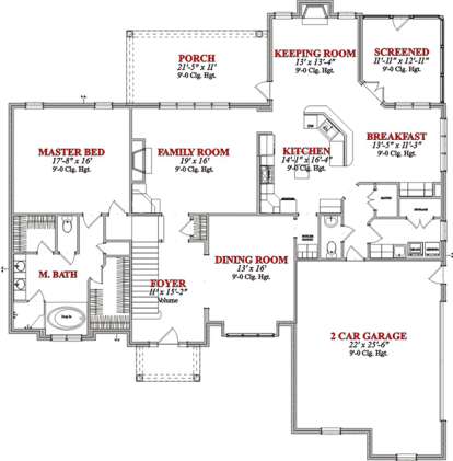 Floorplan 1 for House Plan #1070-00111