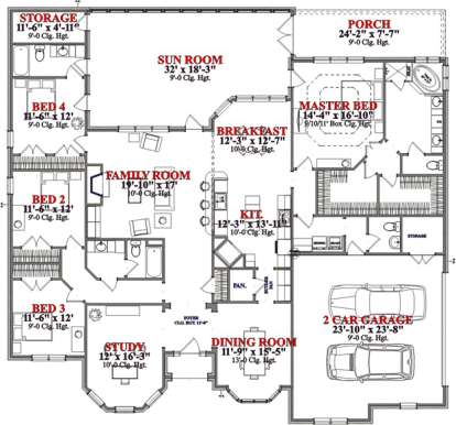 Floorplan 1 for House Plan #1070-00120