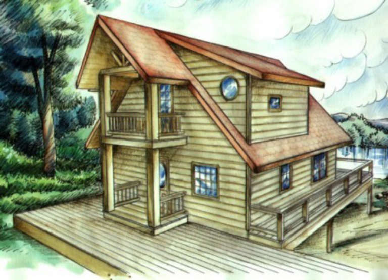 House Plan House Plan #1566 Rear Elevation