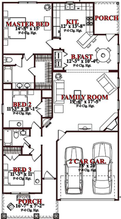 Floorplan 1 for House Plan #1070-00174