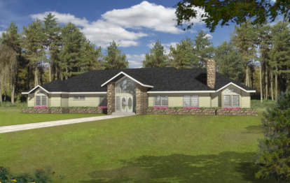 Ranch House Plan #039-00273 Elevation Photo