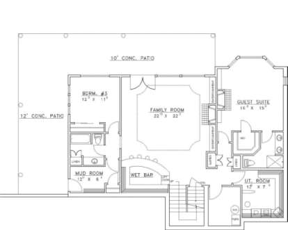 Basement Floor for House Plan #039-00277