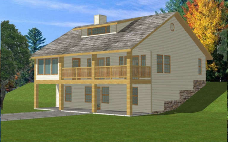 House Plan House Plan #1584 Rear Elevation