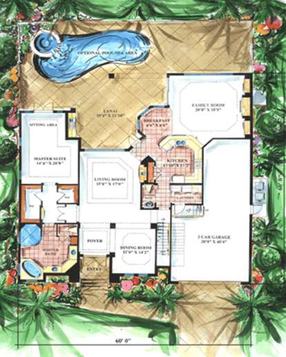 Floorplan 1 for House Plan #1018-00074