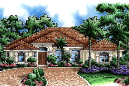Florida House Plan #1018-00077 Elevation Photo