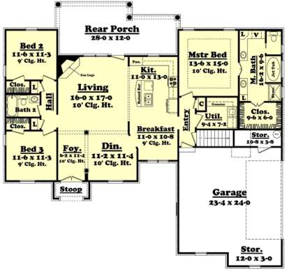 Main Floor for House Plan #041-00066