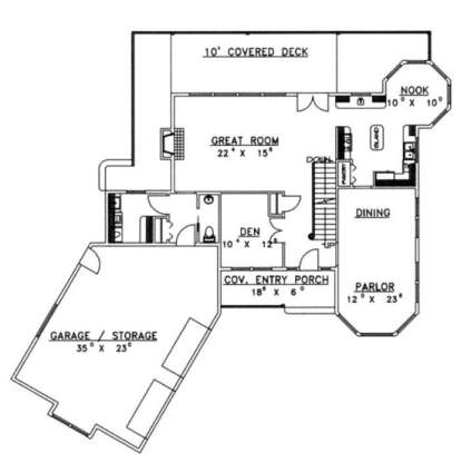 First Floor for House Plan #039-00304