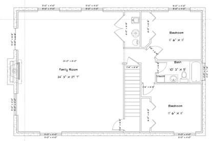 Basement Floor Plan for House Plan #2802-00028
