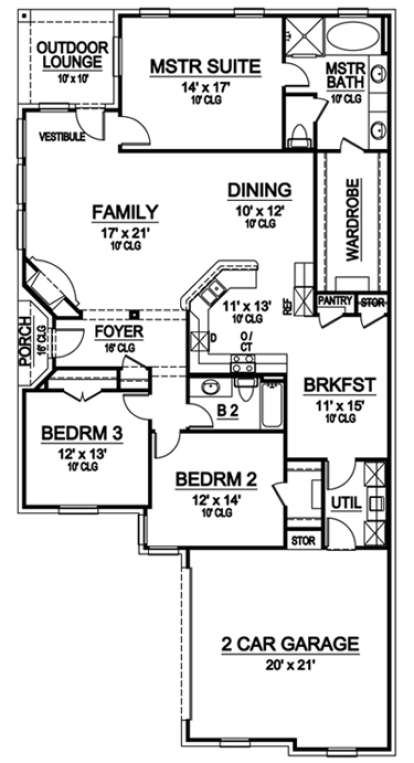 Floorplan 1 for House Plan #5445-00006