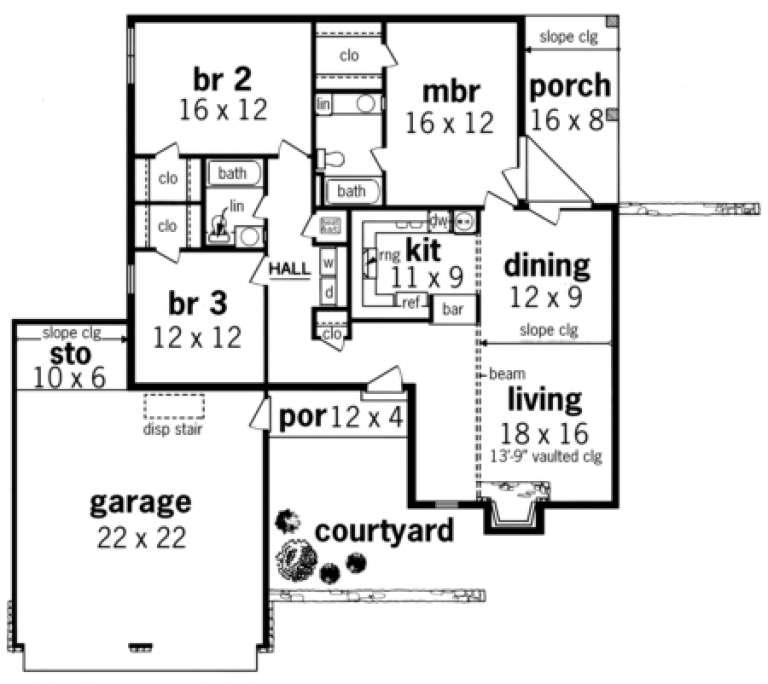 House Plan House Plan #1629 Drawing 1