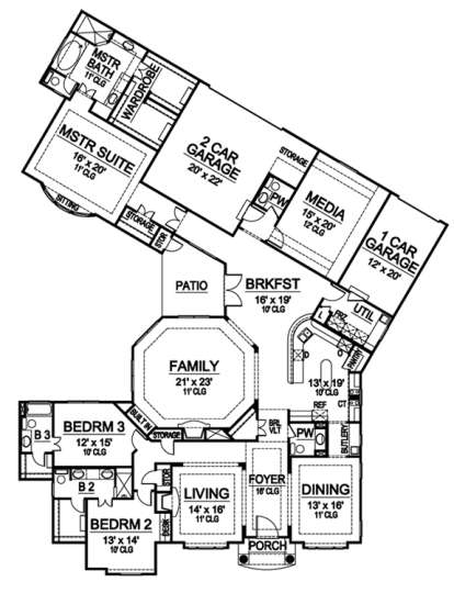 Floorplan 1 for House Plan #5445-00084