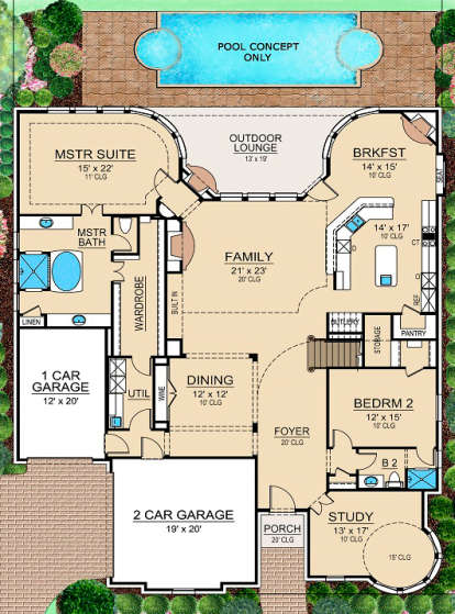 Floorplan 1 for House Plan #5445-00130