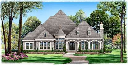 Luxury House Plan #5445-00140 Elevation Photo