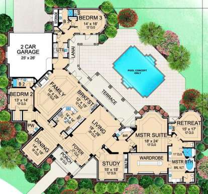 Floorplan 1 for House Plan #5445-00154