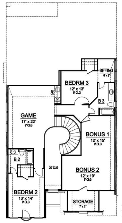 Floorplan 2 for House Plan #5445-00167