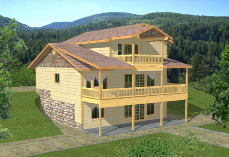 House Plan House Plan #1656 Rear Elevation