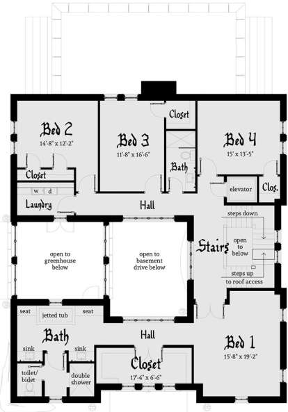 Second Floor for House Plan #028-00107