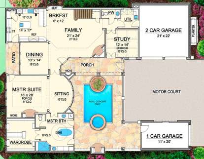 Floorplan 1 for House Plan #5445-00218
