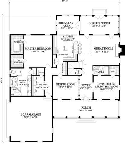 Floorplan 1 for House Plan #7922-00220