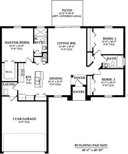 Floorplan 1 for House Plan #3978-00025