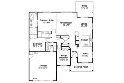 Floorplan 1 for House Plan #035-00640