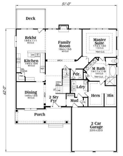 Main Floor for House Plan #009-00240