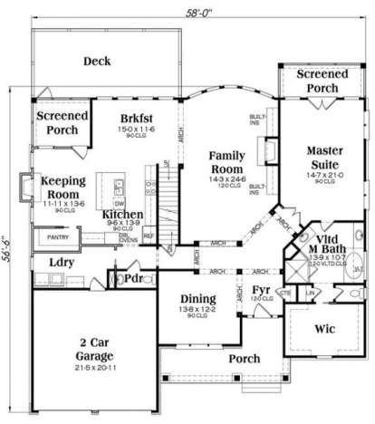 Main Floor for House Plan #009-00241