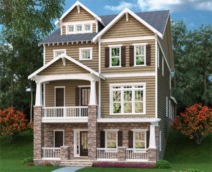 Craftsman House Plan #009-00242 Elevation Photo