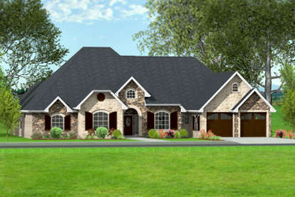 French Country House Plan #9940-00012 Elevation Photo