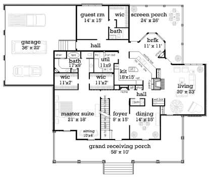Floorplan 1 for House Plan #048-00245