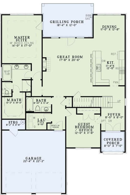 Main Floor Plan for House Plan #110-01032