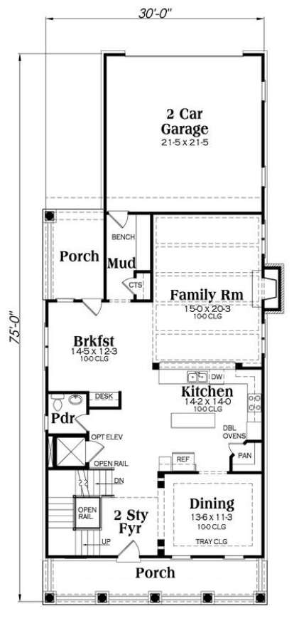 Main Floor Plan for House Plan #009-00260