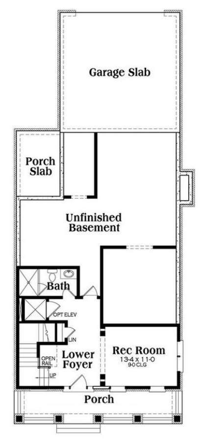 Basement Floor Plan for House Plan #009-00260