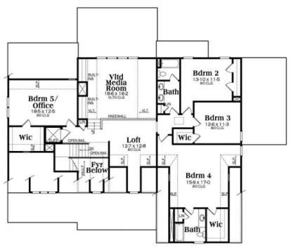 Upper Floor Plan for House Plan #009-00261