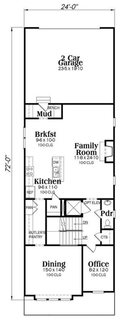 Main Floor Plan for House Plan #009-00264