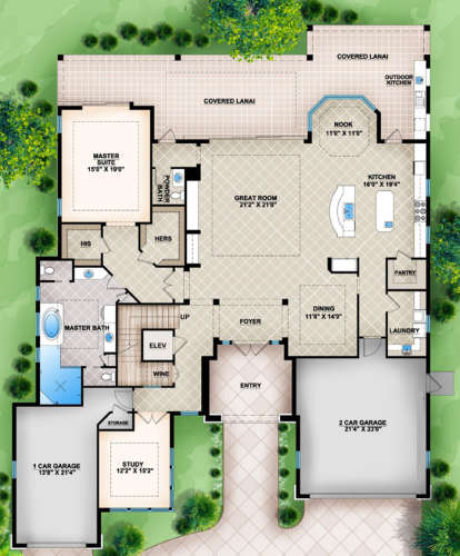 Main Floor Plan for House Plan #207-00013