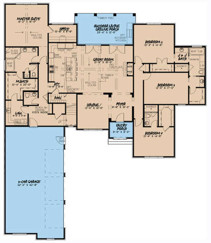 Main Floor Plan for House Plan #8318-00008
