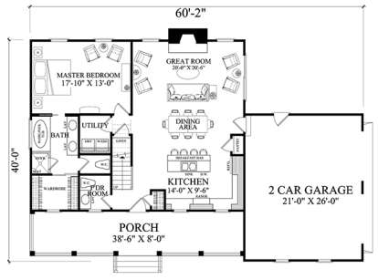 Main Floor Plan for House Plan #7922-00230