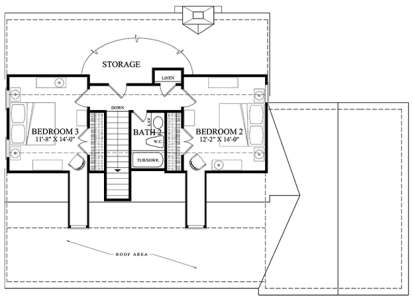 Upper Floor Plan for House Plan #7922-00230