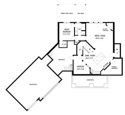 Basement Floor Plan for House Plan #036-00215