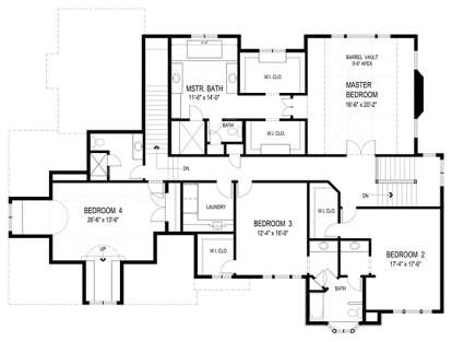 Upper Floor Plan for House Plan #036-00223